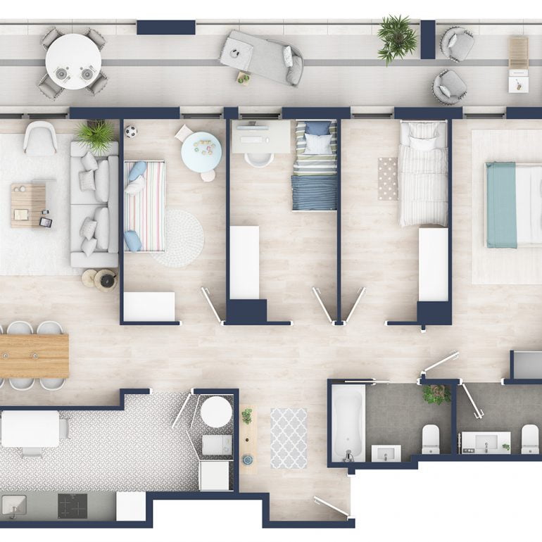 Render infografia virtual 3D Barcelona video VR 360 AEDAS